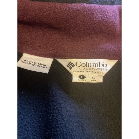 VTG Columbia Long’s Peak Jacket Size women’s Large Shell Only Dark Berry/Forest - Picture 11 of 12